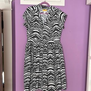 Bernie Dexter zebra print zip front Joni dress - 1X